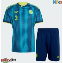Camiseta Colombia Jhon Lucumi #3 Visitante Equipación para niños Mundial 2026 manga corta (+ pantalones cortos)